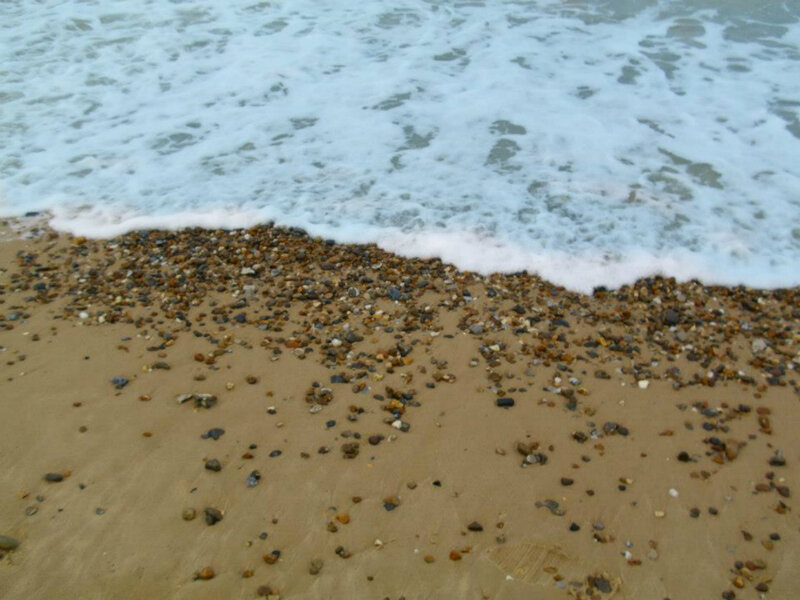Waves on Pebble Beach — Blue, Calm