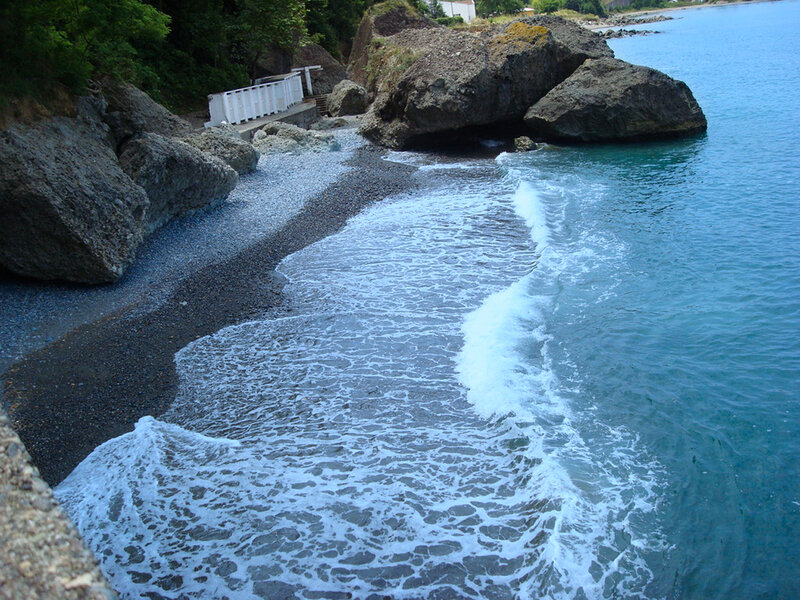 Waves on Rocky Beach — Blue, Calm, Afternoon