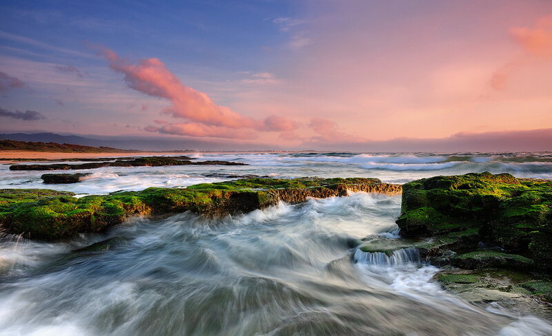 Waves on Rocky Shore — Blue