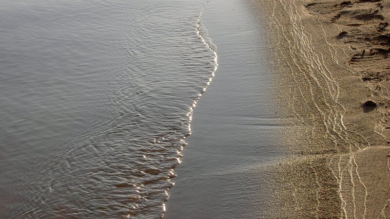 Waves on Sandy Beach — Gray