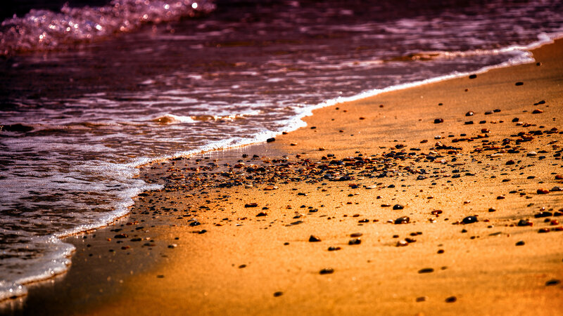 Waves on Sandy Beach — Orange, Serene