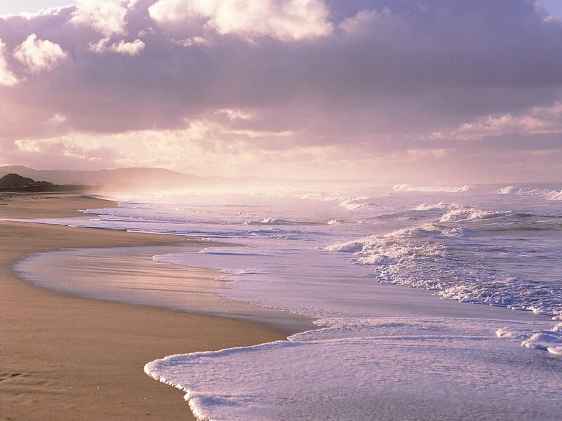 Waves on Sandy Beach — Purple