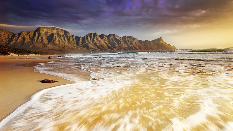 Waves on Sandy Beach — Yellow