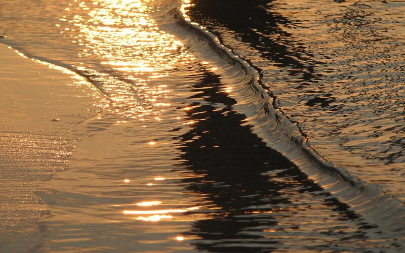 Waves on Wet Sand — Gold