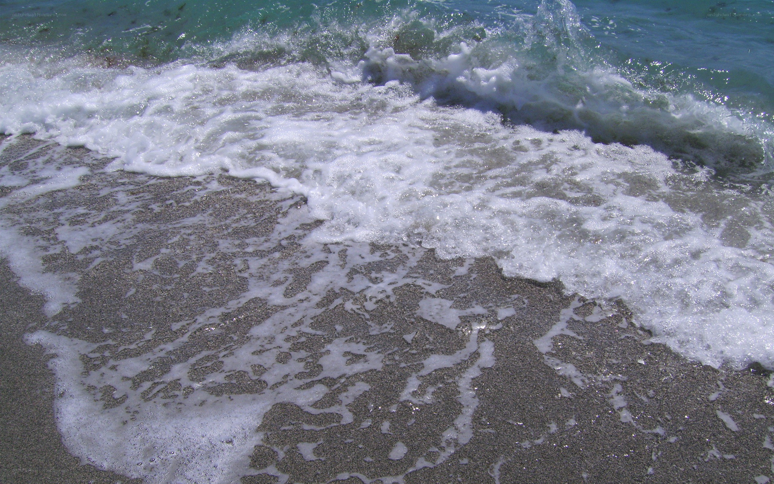 Waves washing onto the shore