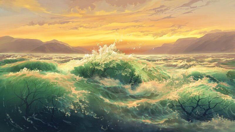 Waves with Trees in Water