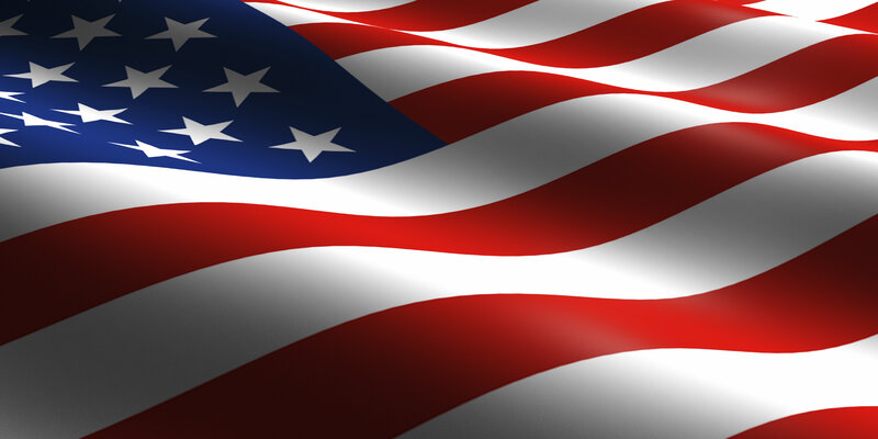 Waving American Flag — Red