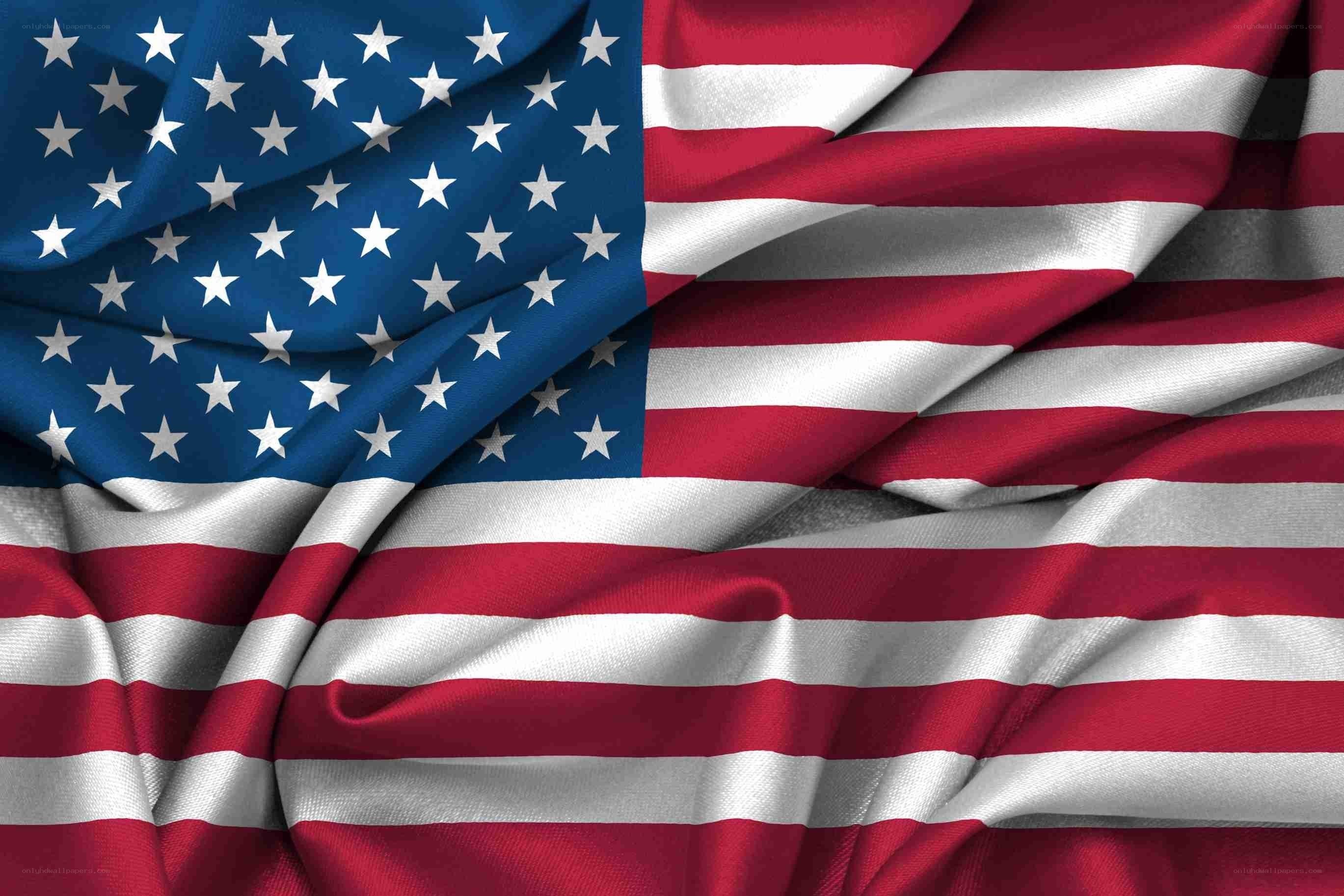 Waving American flag