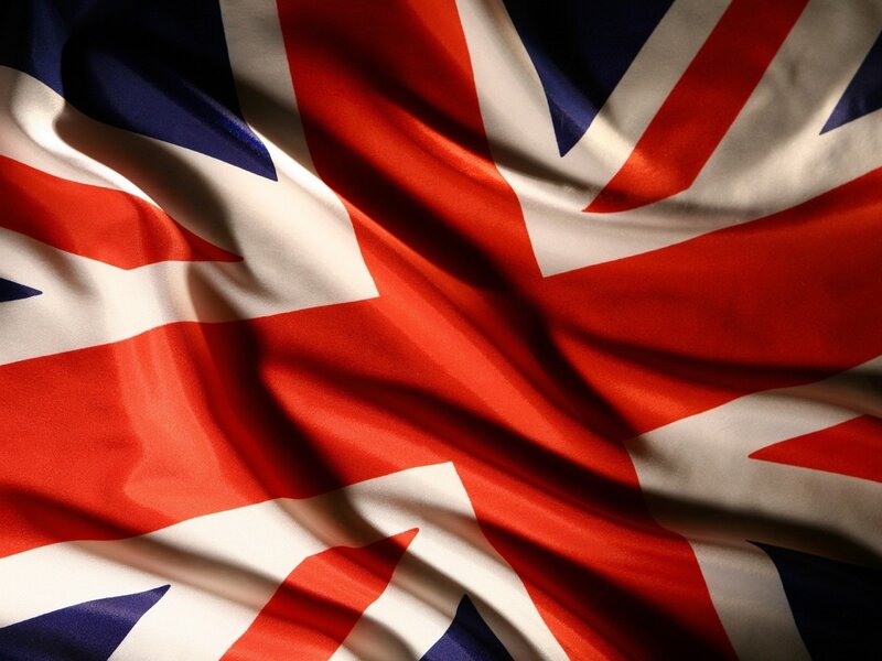 Waving Union Jack Flag — Red, Dramatic, Photograph, Fabric