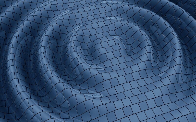 wavy blue tile pattern