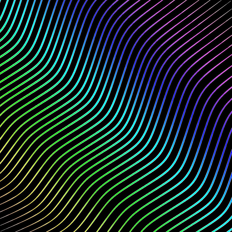 Wavy Colored Lines — Green