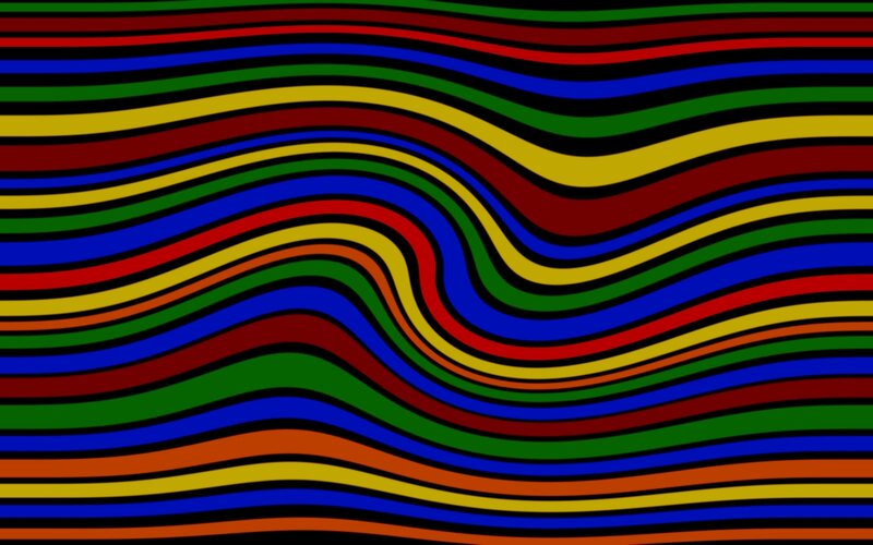 Wavy Colored Lines — Red