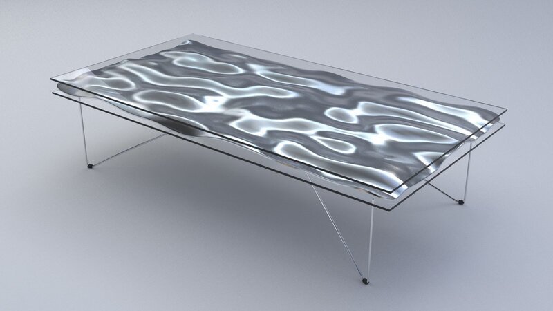 wavy glass coffee table