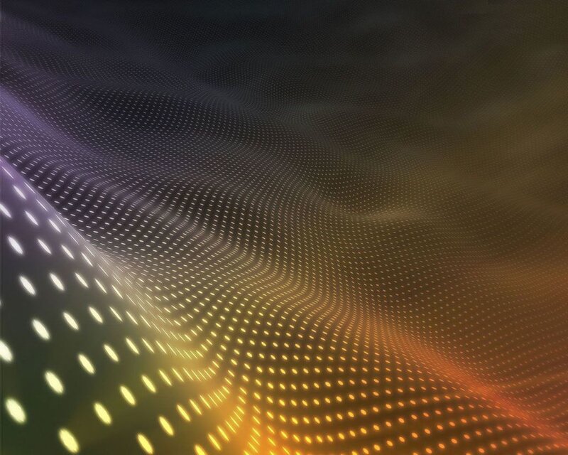 Wavy Grid of Glowing Dots — Yellow