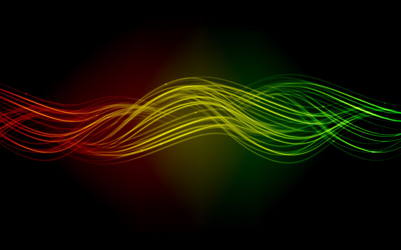 Wavy Light Lines — Red, Dynamic, Abstract, Yellow