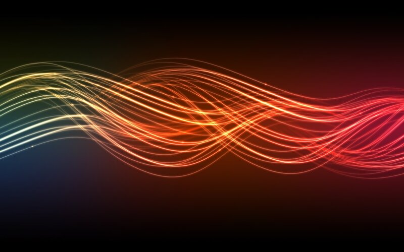 Wavy Light Streaks — Red, Dynamic, Abstract, Lines