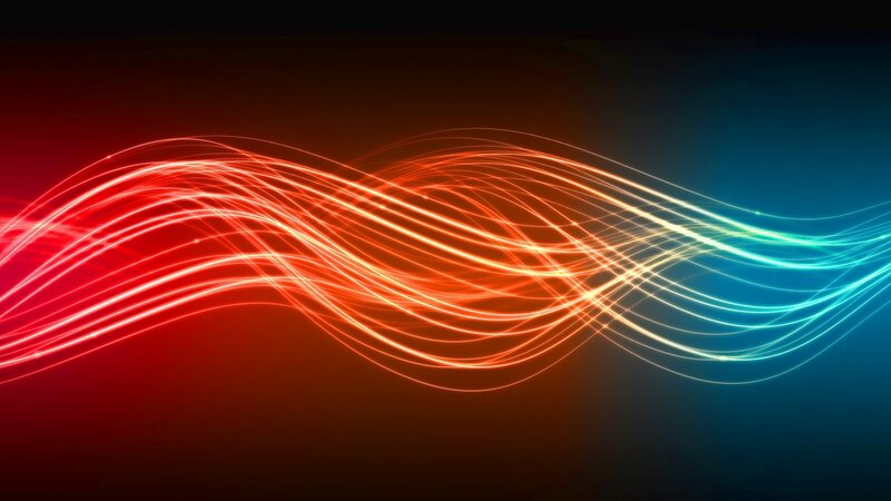 Wavy Light Streaks — Red, Dynamic, Abstract
