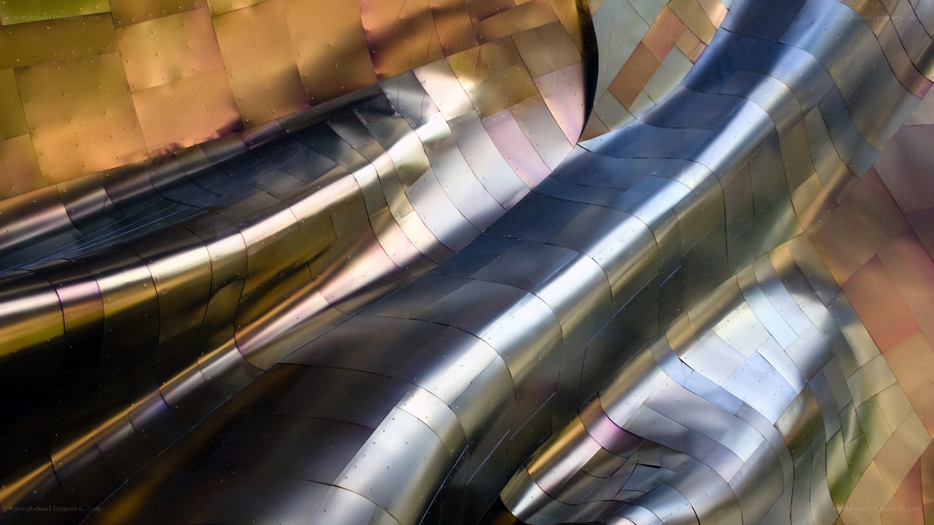 wavy metallic architectural surface