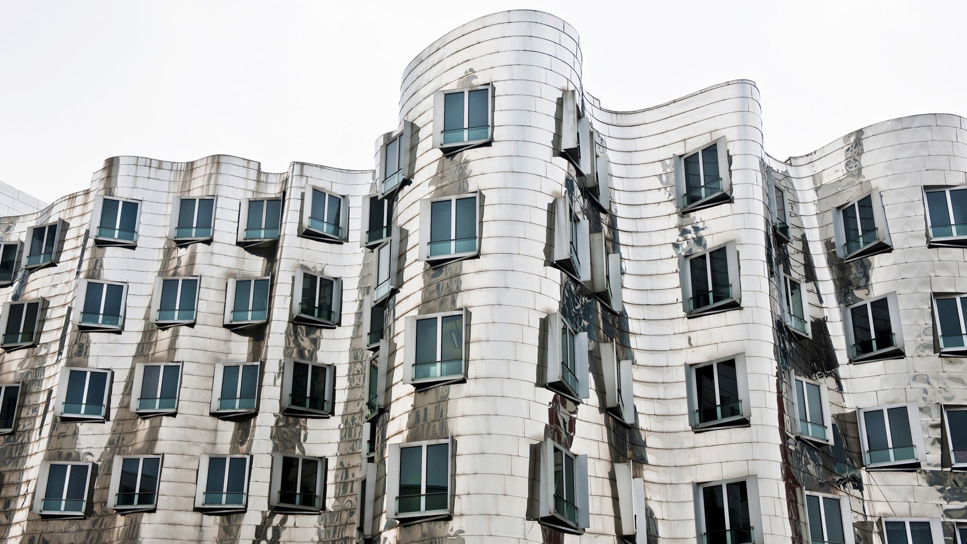 wavy metallic building facade