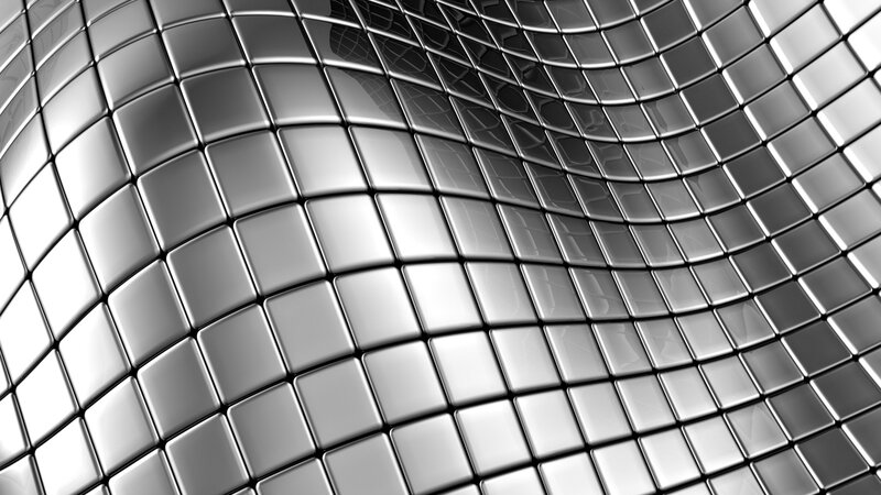 wavy metallic tile surface