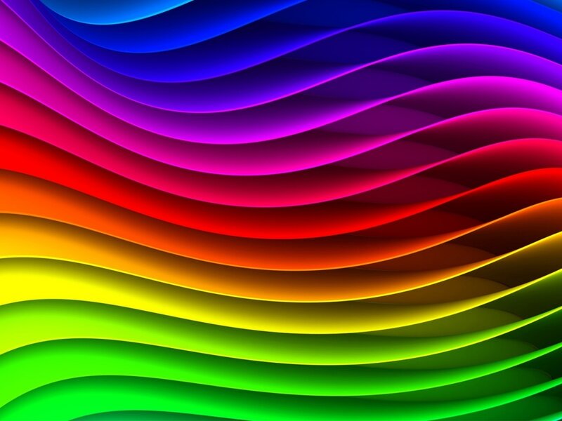 Wavy Rainbow Stripes — Red