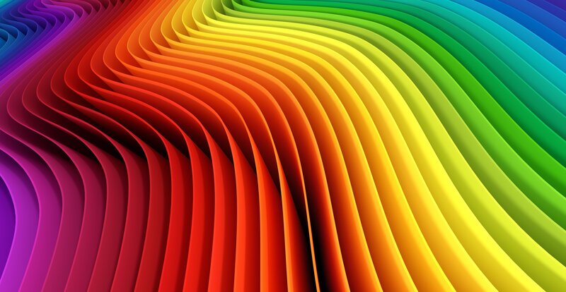 Wavy Rainbow Stripes — Red, Vibrant, Abstract, Colorful