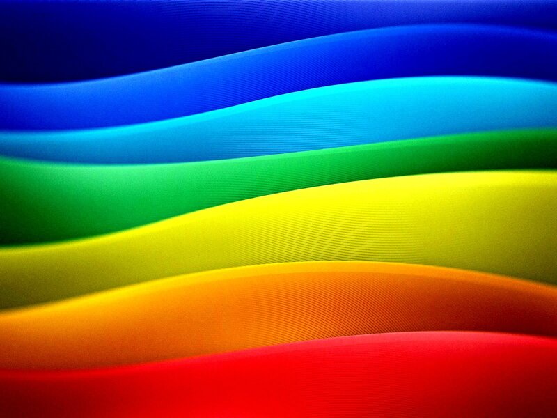Wavy Rainbow Stripes — Red, Vibrant, Abstract