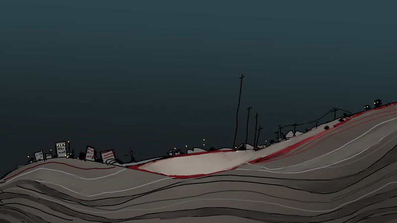 Wavy Road at Night