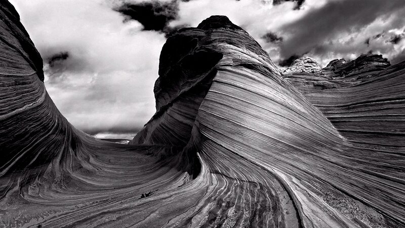 Wavy Sandstone Formations — Black, Dramatic