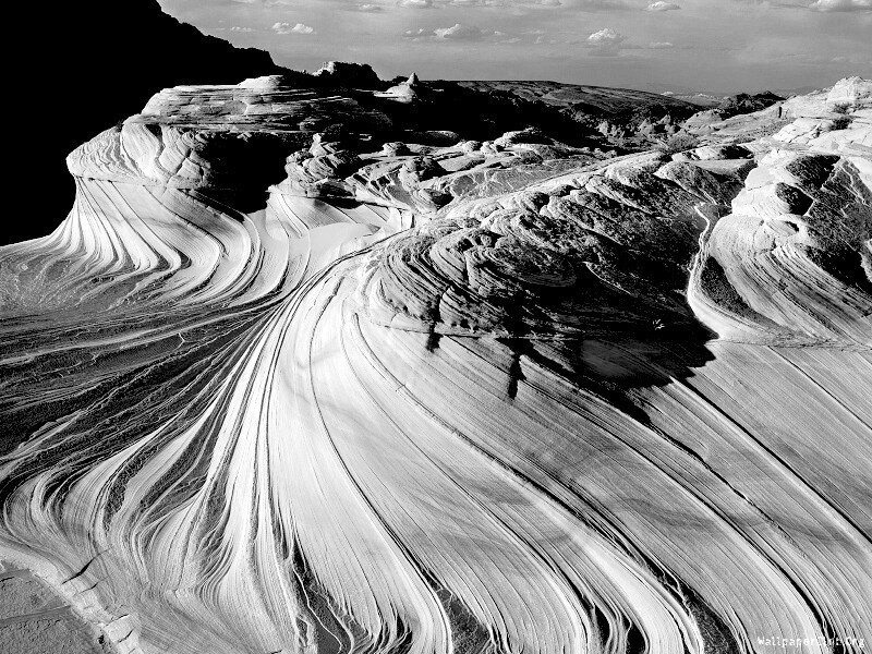 Wavy Sandstone Formations — Black