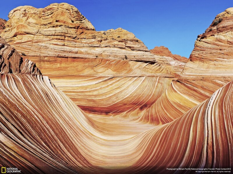 Wavy Sandstone Formations — Brown, Dramatic, Afternoon, Photograph
