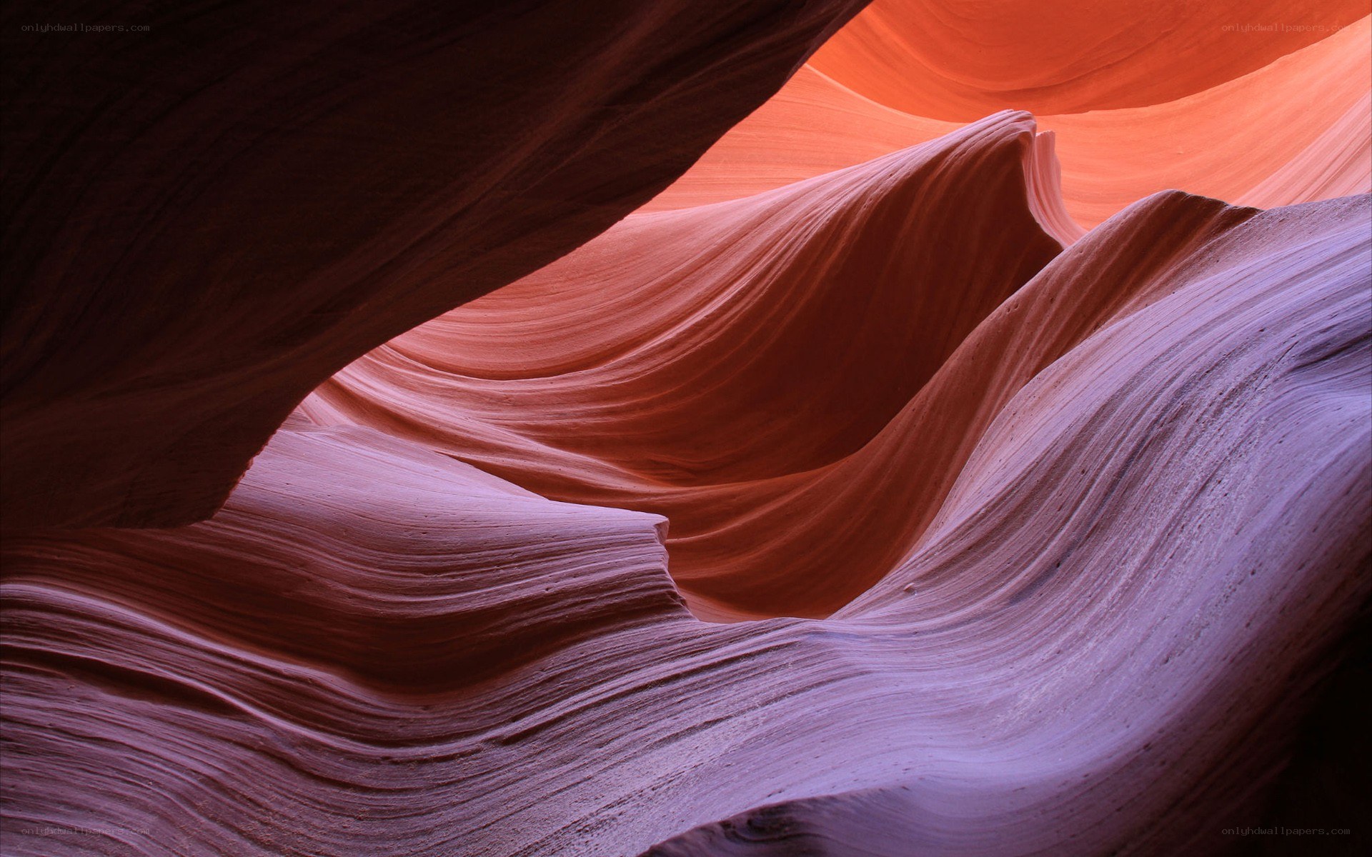 Wavy sandstone formations in a canyon