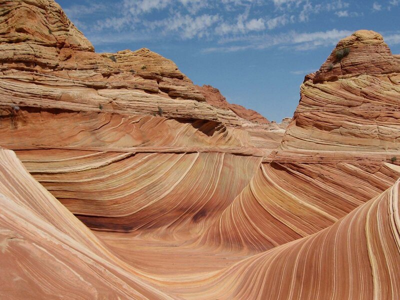 Wavy Sandstone Formations — Red, Serene, Afternoon, Photograph