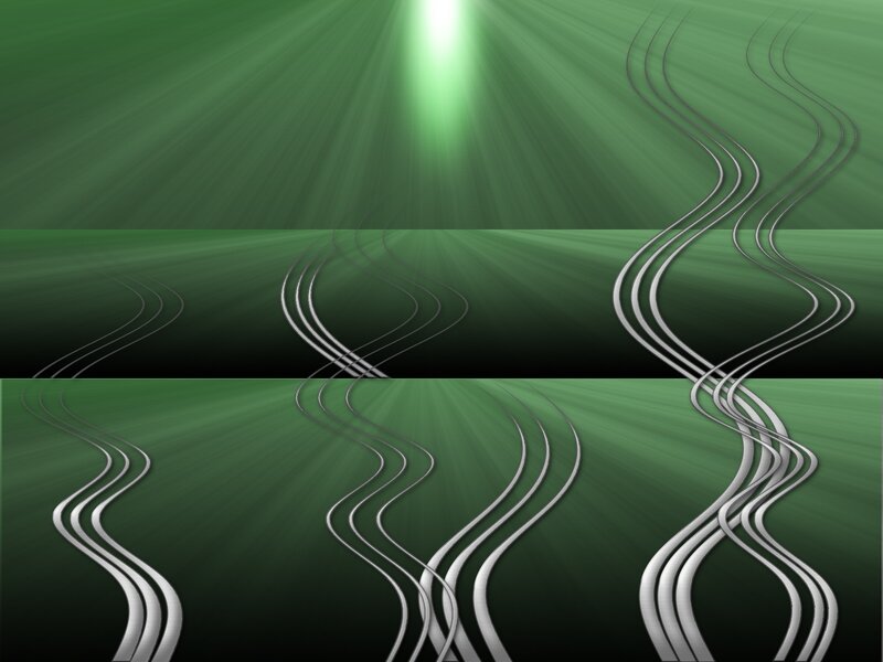 Wavy Silver Lines on Green