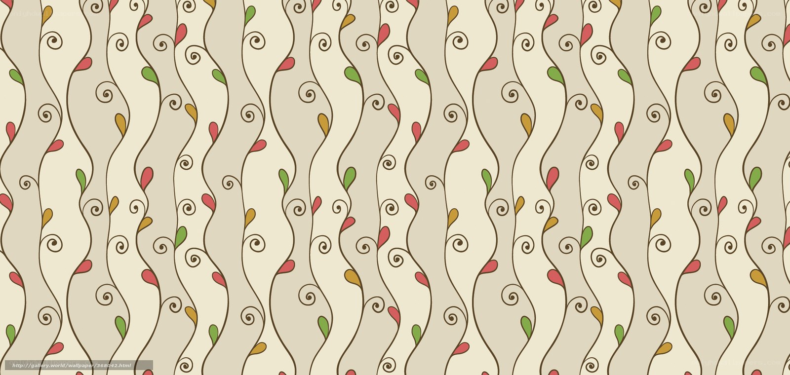 wavy vine pattern with leaves