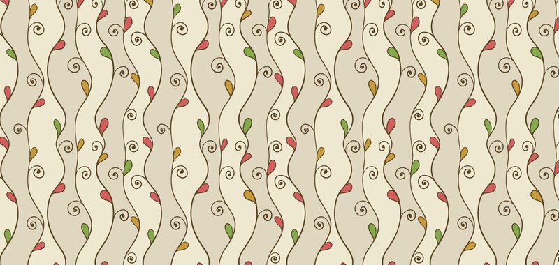 wavy vine pattern with leaves