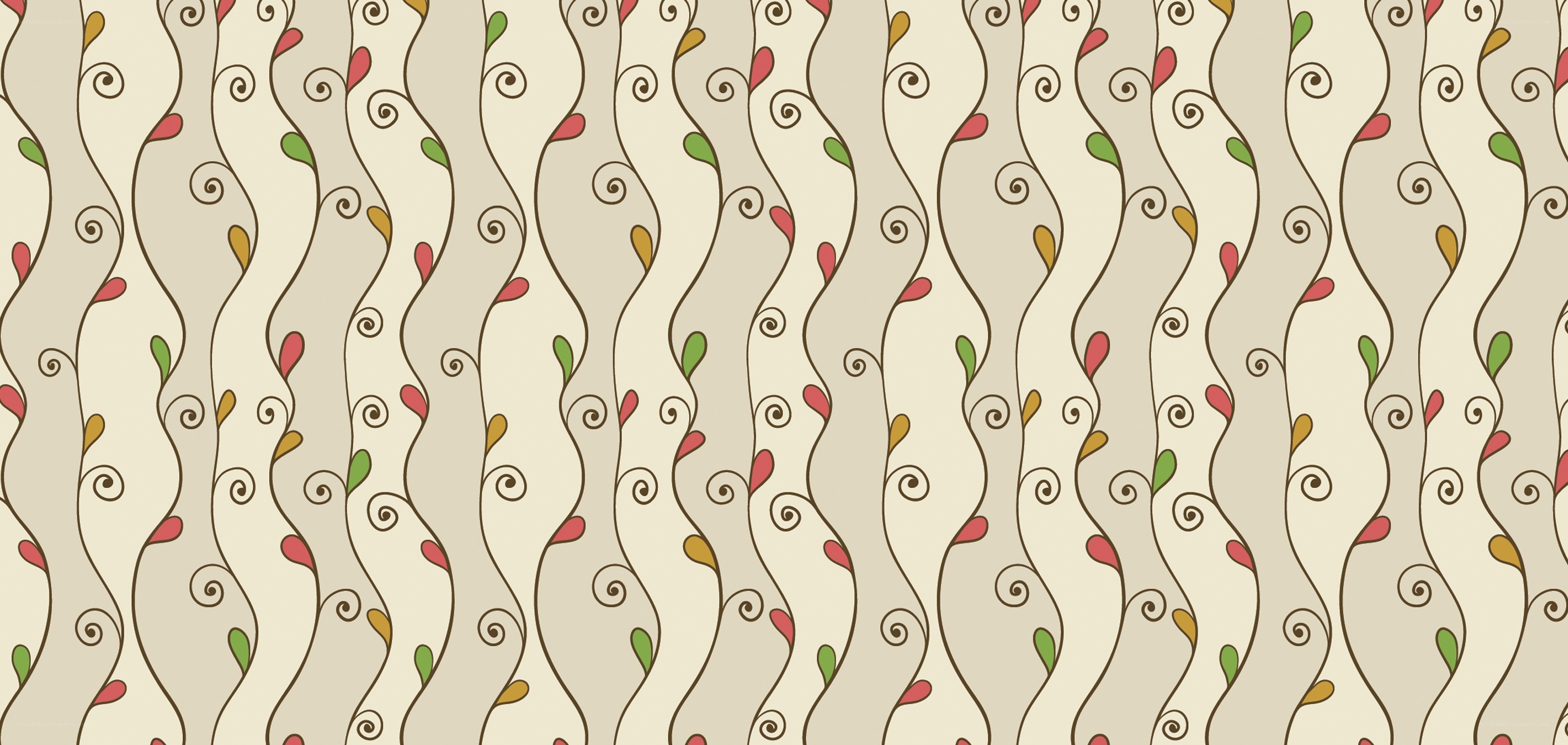 wavy vine pattern with leaves