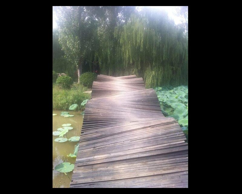 Wavy Wooden Bridge
