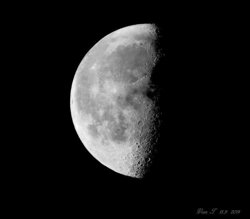 Waxing Crescent Moon — Black, Dramatic