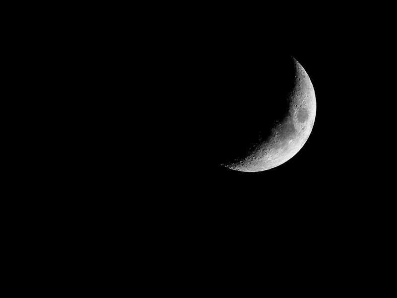 Waxing Crescent Moon — Black, Photograph