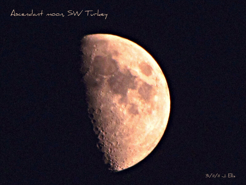 Waxing Crescent Moon — Black, Serene, Night, Photograph