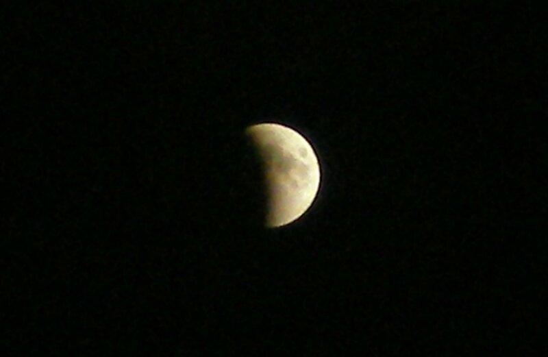 Waxing Crescent Moon — Black, Serene, Night