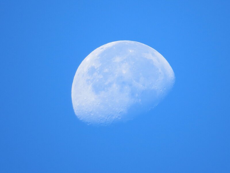 Waxing Crescent Moon — Blue, Serene, Afternoon