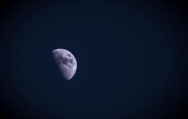 Waxing Crescent Moon — Dark Blue