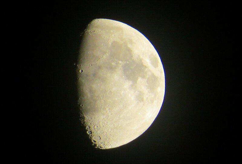Waxing Crescent Moon — Gray, Dramatic, Night, Photograph