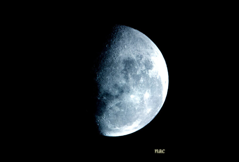 Waxing Crescent Moon — Gray, Dramatic, Night