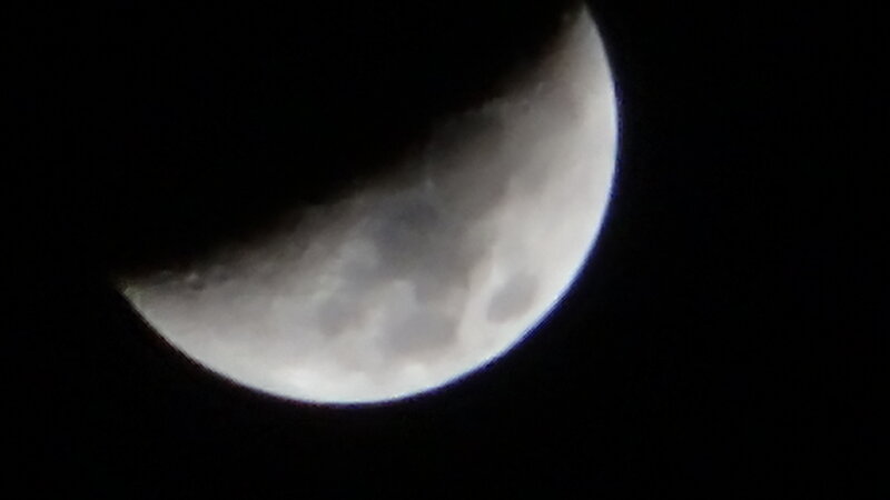 Waxing Crescent Moon — Gray, Serene, Night