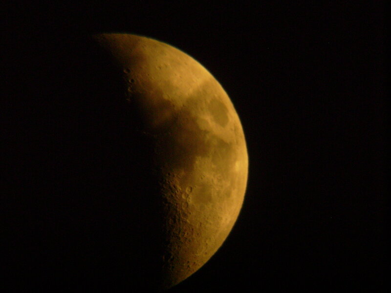 Waxing Crescent Moon — Yellow, Dramatic