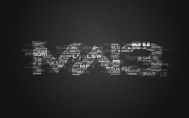 Weapon and gear text collage