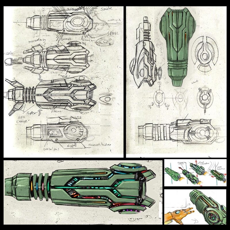 Weapon design concept sketches